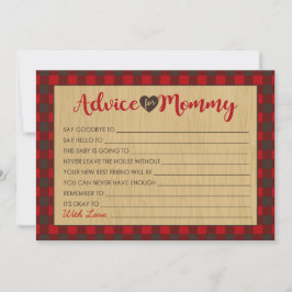 Lumberjack Red Flansk Baby Shower Advice-kort Rådkort