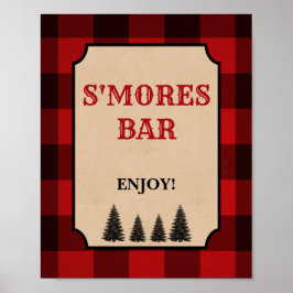 Lumberjack S'mores Pub Party Sign Red Play Poster
