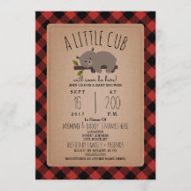 Lumberjack Sömnig Bear Unge Baby Shower