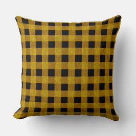 Lumberjack Stil - gult väv + dina idéer Kudde