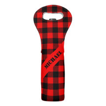 Lumberjack Stil - röd väv + ditt namn