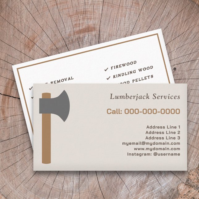 Lumberjack-tjänster Visitkort (Lumberjack Services Business Card)