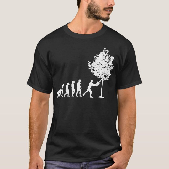 Lumberjack Träarbetare Evolution Träbearbetning T Shirt (Framsida)