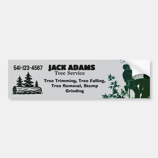 Lumberjack Tree Service Business Card Bildekal (Framsidan)