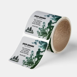 Lumberjack Tree Service Business Card Fyrkantigt Klistermärke