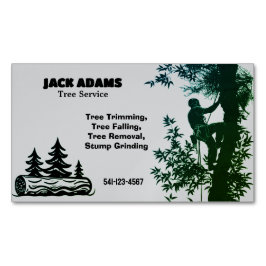Lumberjack Tree Service Magnetic Business Card Magnetiska Visitkort
