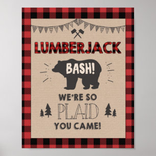 Lumberjack Välkomstskyltsskylt Bord-skyltskyltbjör Poster