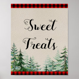 Lumberjack vattenfärg Söta Treat-tecken Poster