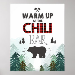 Lumberjack Vild ett Forest Träd Chili Pub-tecken Poster