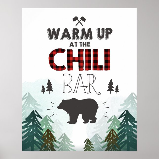 Lumberjack Vild ett Forest Träd Chili Pub-tecken Poster (Framsidan)