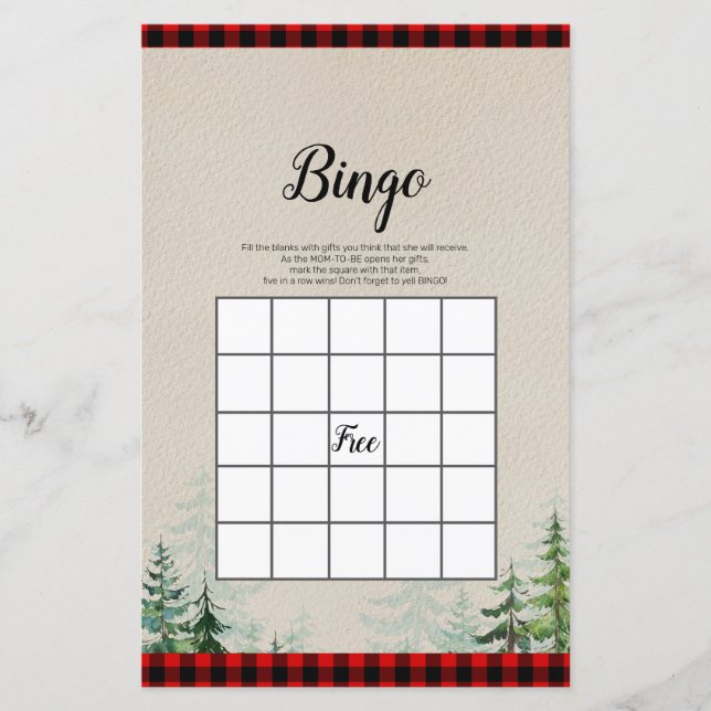 Lumberjack Watercolor Bingo Game (Framsida)