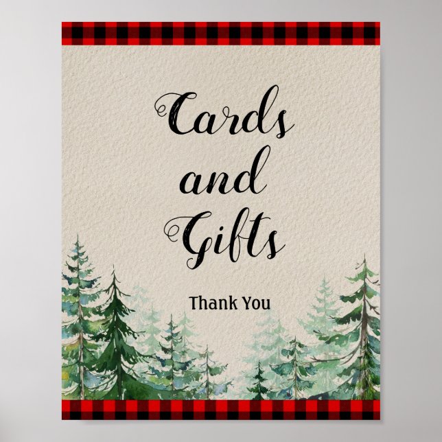 Lumberjack Watercolor Cards and Gifts Sign Poster (Framsidan)