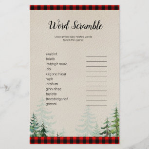 Lumberjack Watercolor Ord Scramble Game