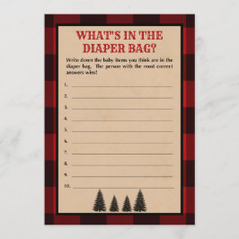 Lumberjack What's in the Diaper Bag Shower Game Program