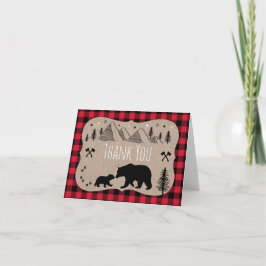 Lumberjack Wilderness Bear Baby Shower Tack Kort