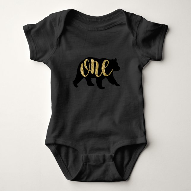 Lumberjack Woodland Bear 1st Birthday Shirts T-shirt (Framsida)