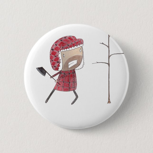Lumberjacken hugger av träd knapp (Framsida)