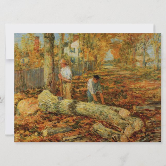 Lumberjacks Cshing Wood (av Childe Hassam) (Framsida)