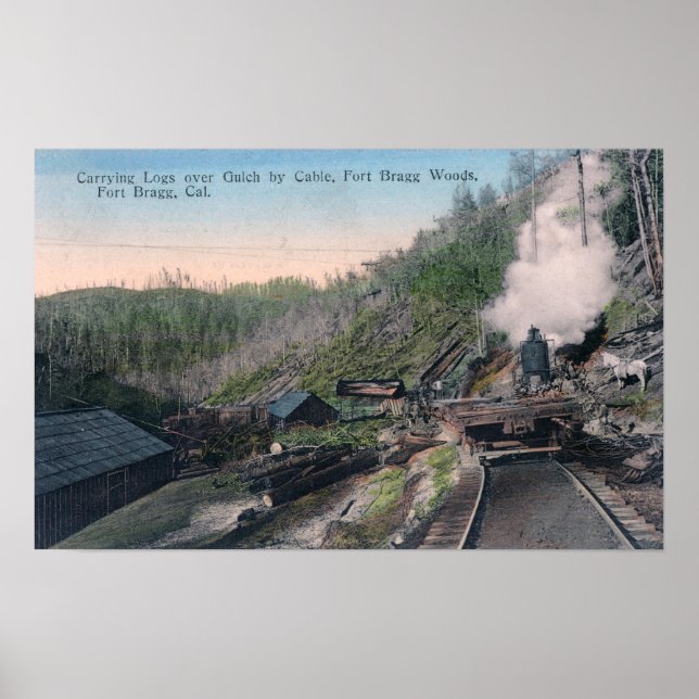 Lumberjacks som transporterar loggar över Gulch me Poster (Framsidan)