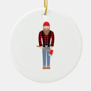 Lumberjackyxa Julgransprydnad Keramik