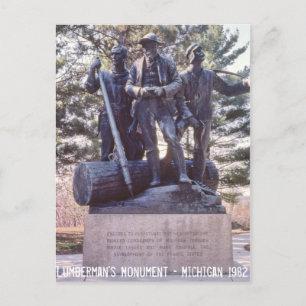 Lumbermans monument Michigan Postcard Vykort
