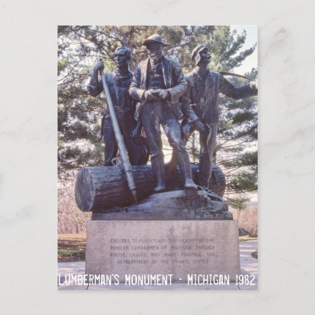 Lumbermans monument Michigan Postcard Vykort (Framsida)