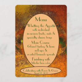"Luminaries" Fall Wedding Flat Menu Meny