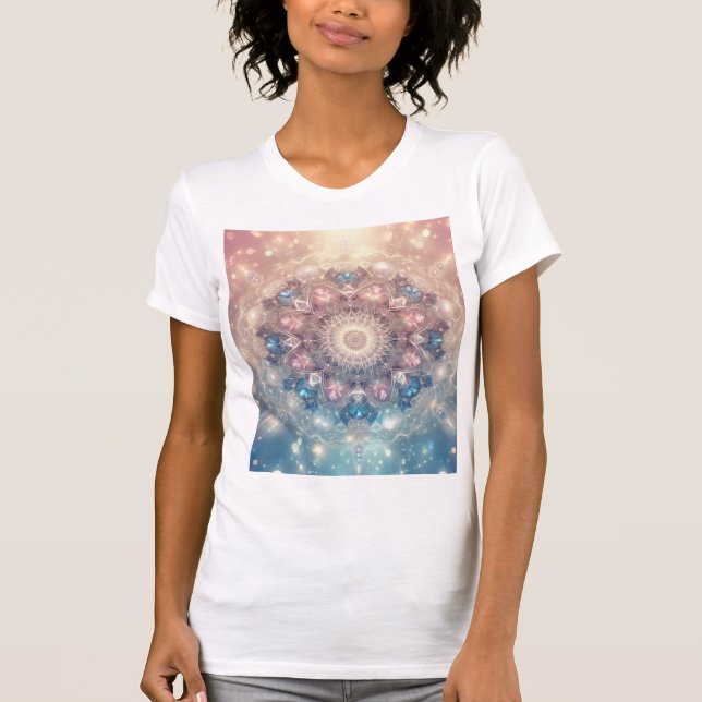 Luminary Crystal Mandala — Opalescent Goddess T Shirt (Framsida)