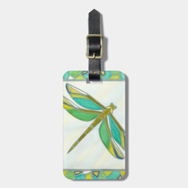 Lumined Pastel Dragonfly av Vanna Lam Bagagebricka (Vertikal Framsida)