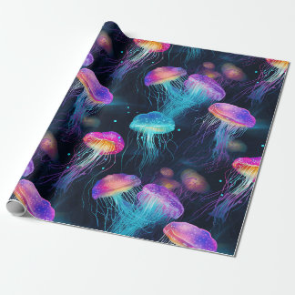 Luminescent Jellyfish Underwater Mönster Presentpapper