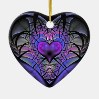 Luminescent prydnad för hjärtaFractalträd Julgransprydnad Keramik
