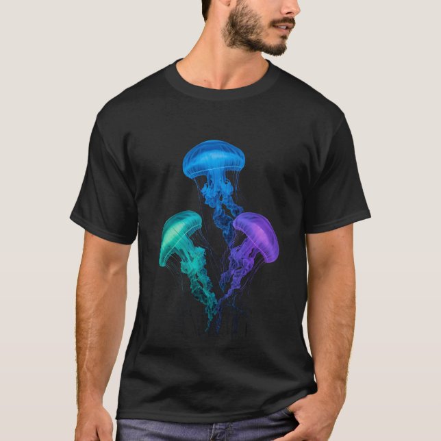 Luminescerande maneter avgrund t shirt (Framsida)