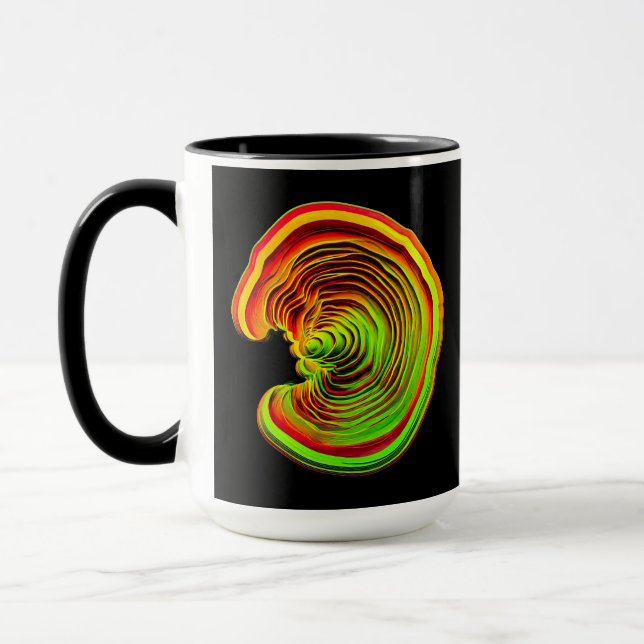 Luminiös Termisk Skiktad 3D Abstrakt Geometri Mugg (Vänster)