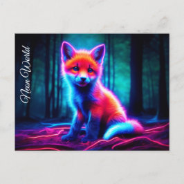Luminiscent räv från djurets djupa mörk vykort