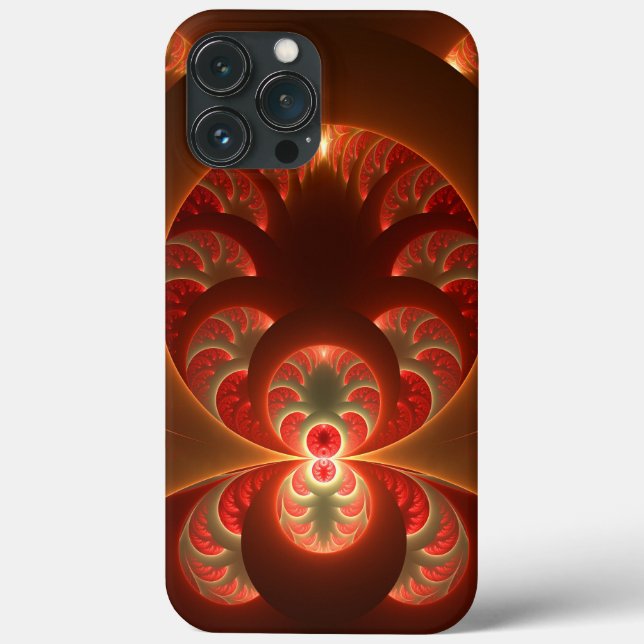 Luminös Abstrakt Modern Orange Red Fractal (Baksida)