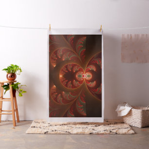 Luminös Abstrakt Modern Orange Red Fractal Tyg