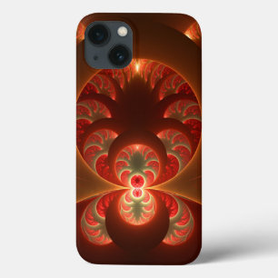 Luminös abstrakt, modern orange röd factal