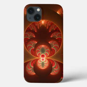 Luminös abstrakt, modern orange röd factal