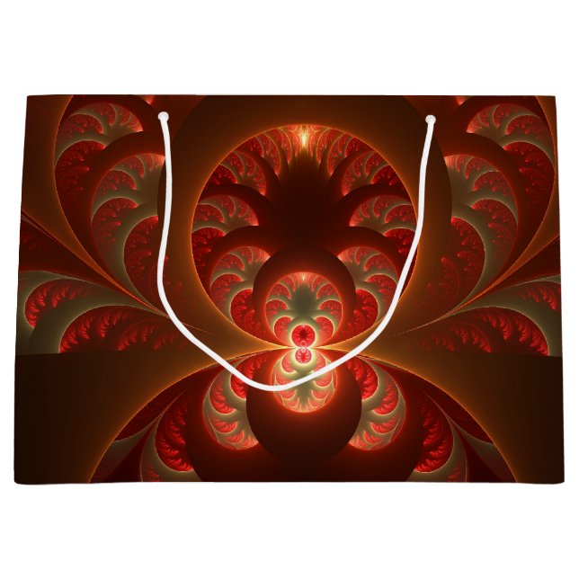 Luminös abstrakt, modern orange röd factal (Framsidan)