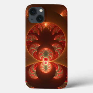 Luminös abstrakt, modern orange röd factal