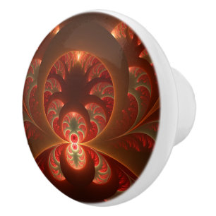 Luminös abstrakt, modern orange röd factal knopp