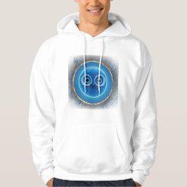 Luminös blå Ow Hoodie