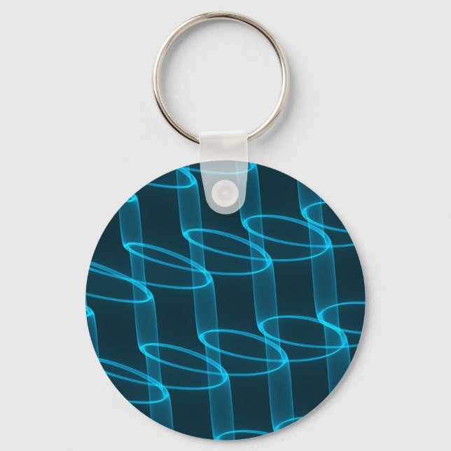 Luminös blå våg Mönster Nyckelring (Framsida)