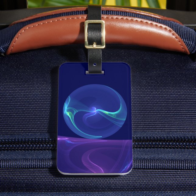 Luminös Blue Lila Dream Abstrakt Fractal Art Bagagebricka (Framsida Insitu 2)