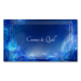 Luminös eterisk Abstrakt Blue & Silver Magnetiska Visitkort
