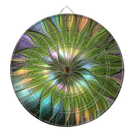 Luminös, färglös Flower Fractal Art Darttavla