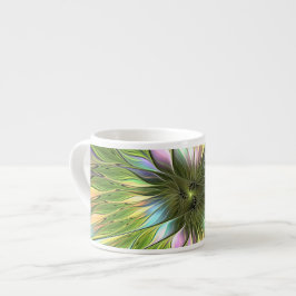 Luminös, färglös Flower Fractal Art Espressomugg