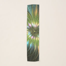 Luminös, färglös Flower Fractal Art Sjal