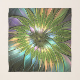 Luminös, färglös Flower Fractal Art Sjal