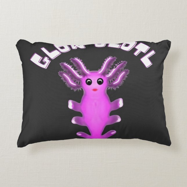Luminös Galax Axolotl Digital Konst Prydnadskudde (Framsidan)
